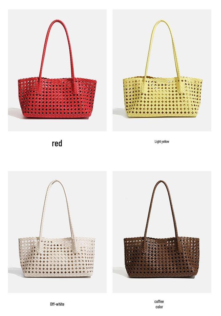 Bolsa de Picnic de Tejido de Lujo: Elegante Bolso de Hombro Hueco para Madre e Hijo