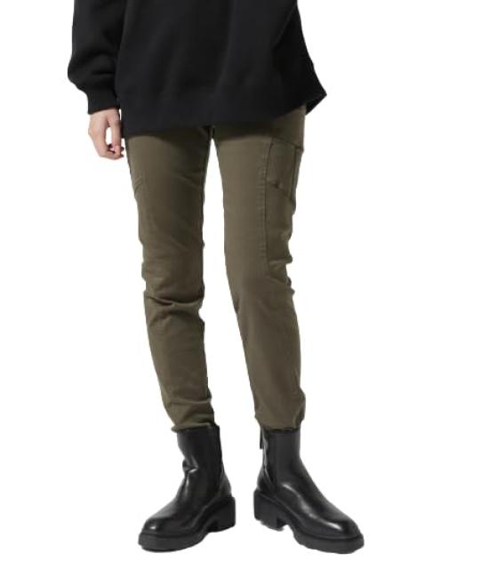 AVIREX SIDE ZIP POCKET SKINNY PANTS women s L 310 olive 783-3910601