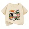Funny Sushi Cat Food Design Printed T Shirts Short Sleeve Kids Children's T-shirt Boys Girls Summer Spring Cute Top Tee Shirt