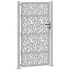 VidaXL Garden Gate Steel Weatherproof Leaf Design, Fence Gate, Outdoor Gate, Metal Gate, 4100967