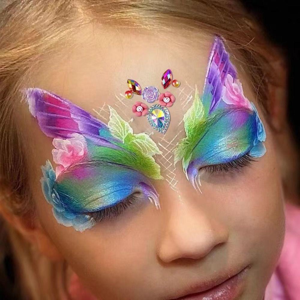 DIY Samolepky na obličej Tělo s drahokamy Dětské 3D samolepky s drahokamy Dětské samolepky na tetování na čelo