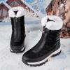Winter New Women's Boots Thick Soled Zipper Shoes Warm High Cut Snow Boots Outdoor White Plush Comfortable Waterproof Fur Walking Shoes