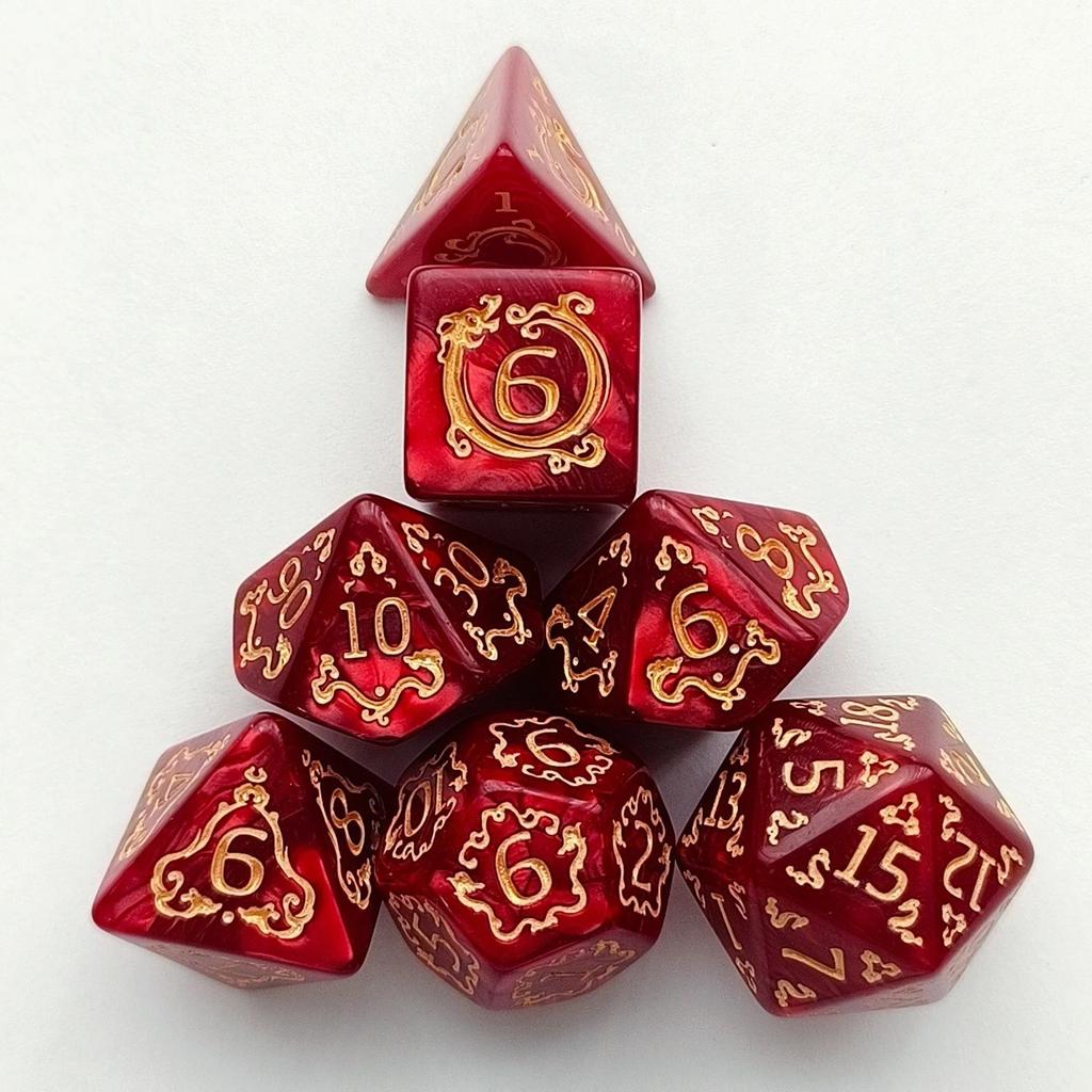 7 Pieces DND Dragon Dice Set Polyhedral RPG Dice for Dungeons and Dragons D&D Pathfinder Call of Cthulhu Tabletop Game Gift