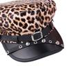 Sex Y2k Beret Hat Harajuku Flat Top Cap Retro Rivet Leopard Hat  for Girls
