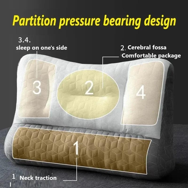 Latex memory pillow neck pillow orthopedic sleep aid neck pillow high elastic soft porosity suitable for home