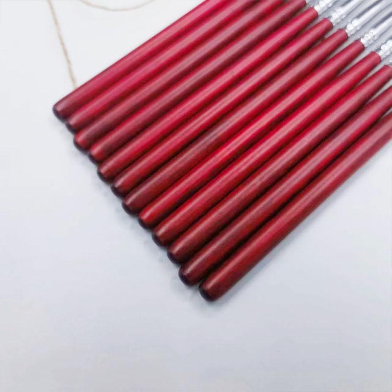 Wooden Nail Art Pen Set: Line Drawing, Petal, Phototherapy, Sweeping Brush, Painting, Flower, Crystal, Crescent, French Ombre.