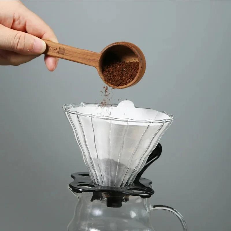 10-100 PCS Coffee Filter Paper V-Shaped Wood Pulp Cone Filter Pour Over 2-4 Cups Natural Drip Coffee Paper Filters Accessories