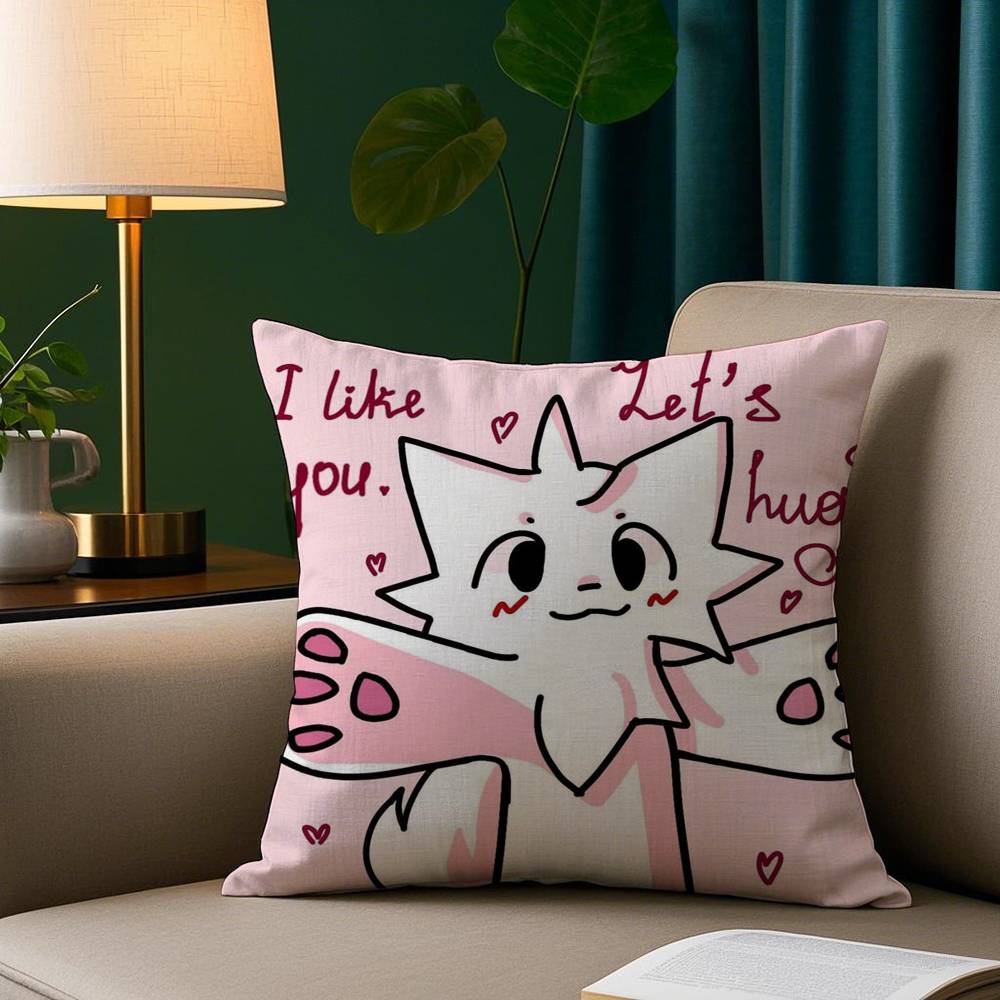 Boykisser S-Alberne Katze Niedlicher Kissenbezug Gemütlicher Plüsch-Kissenbezug Beidseitig bedruckt – Wohngeschenk für Schlafzimmerdeko