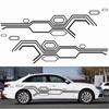 2PCS NEW Universal 102" × 28" Car Side Door Body Decal Large Size Stripes Plaid Sticker Racing Decals