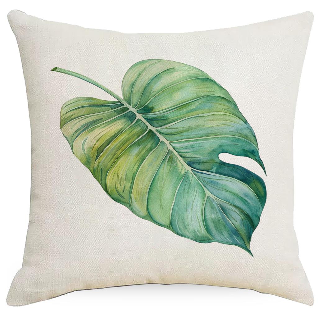 Summer Plant Leaves Pillow Simple Modern Tropical Plant Green Plant Pillow Sofa