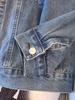 Korean Style 2025 Loose Mid-Length Denim Jacket with Large Pockets for Women Students