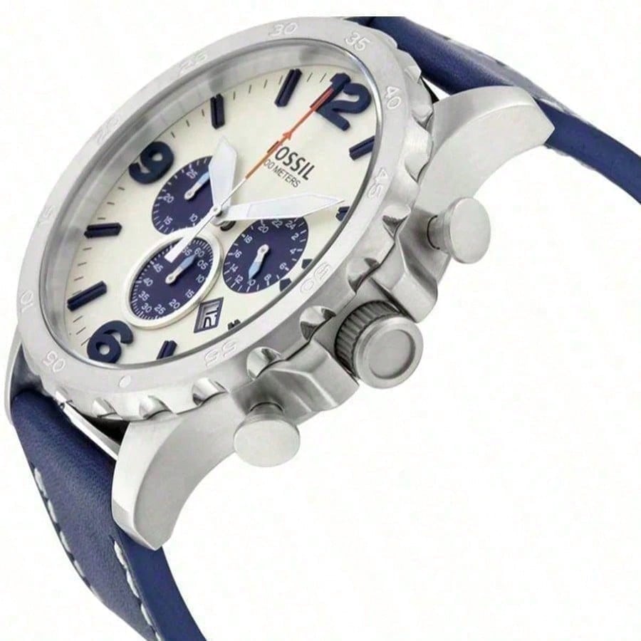 Men's sports quartz watch - 100 meters water resistance - Leather strap - Multi-functional wristwatch for daily sports activities