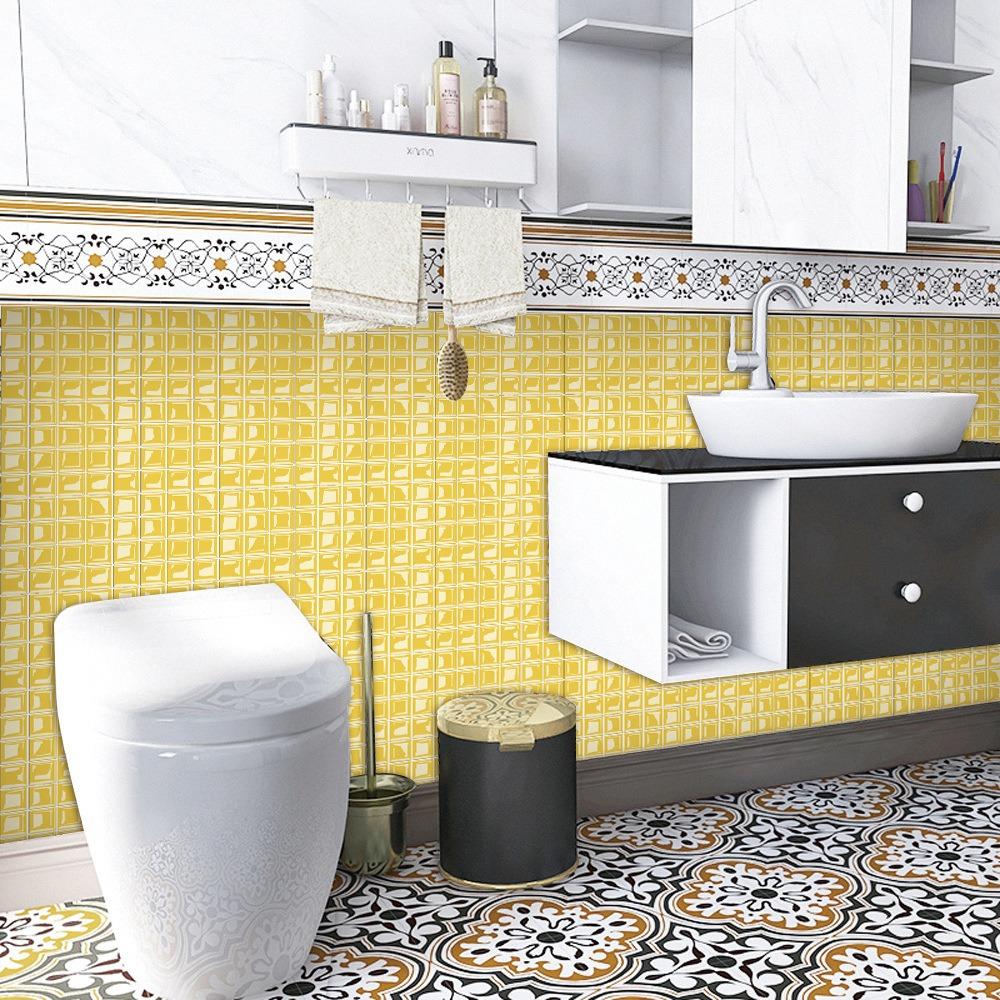 10pcs Self Adhesive Crystal Tile Wall Sticker Waterproof Wall Decals  Bathroom