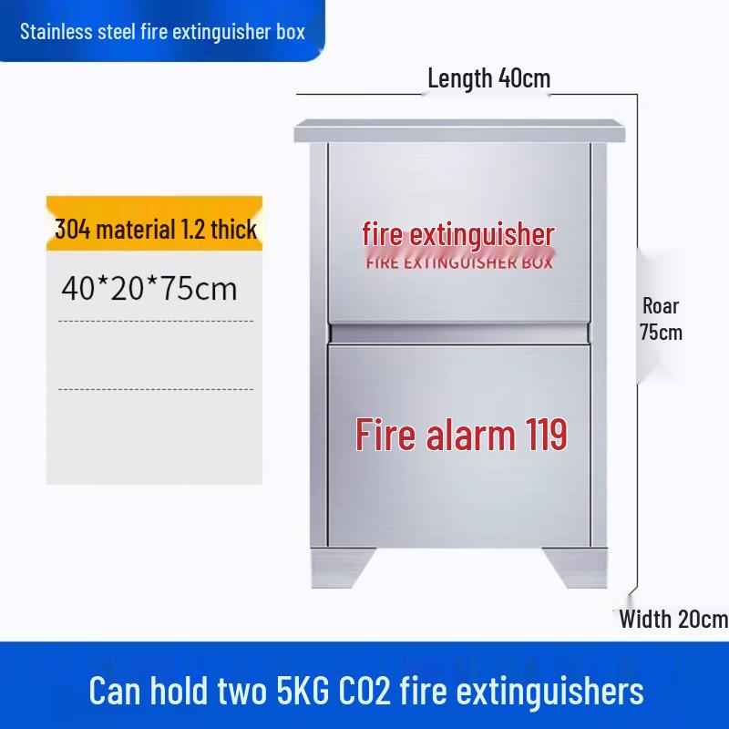 Longchan Stainless Steel CO2 Fire Extinguisher Cabinet
