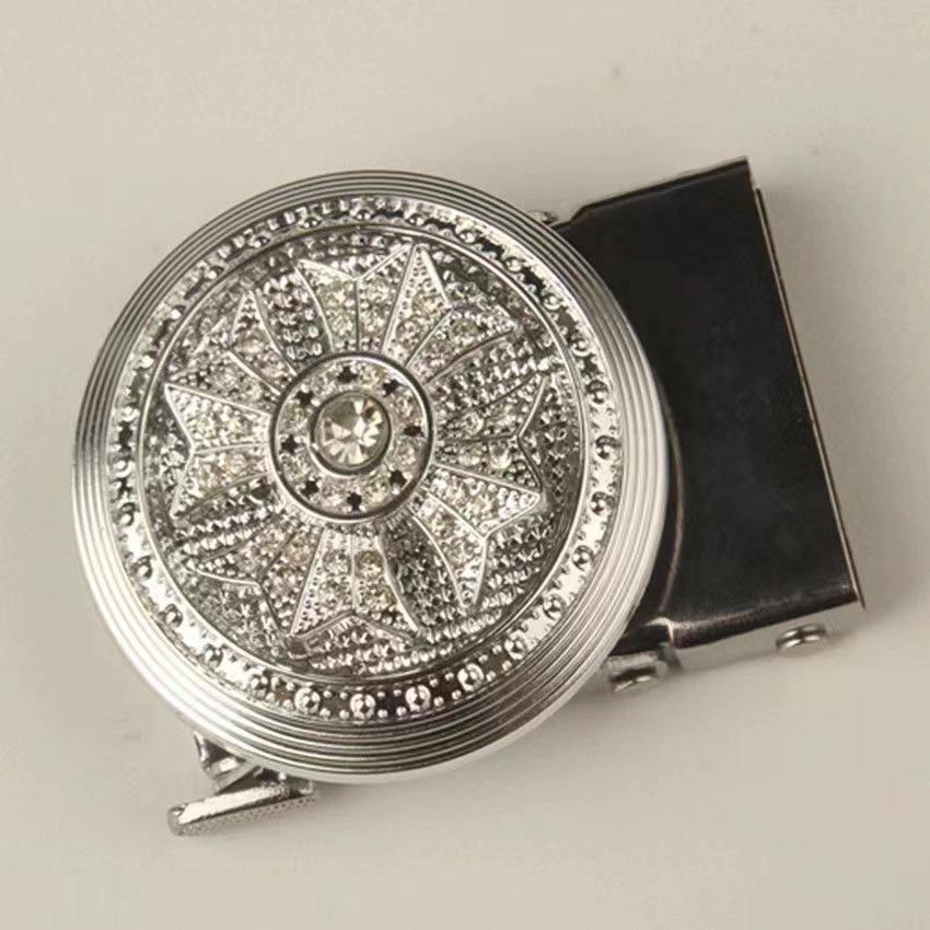 Men's Diamond-Studded Fashion Belt with Automatic Buckle