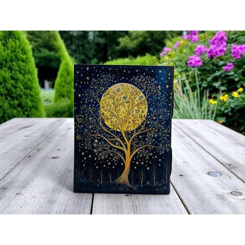 Grimoire Leather Journal For Women, Handmade Tree of Life, Blank Spell Book of Shadows, Junk Journal, Gift For Him Her