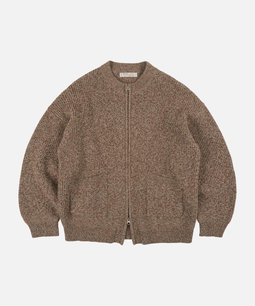 Frizmworks Tweed Wool Zip Up Cardigan _ Brown