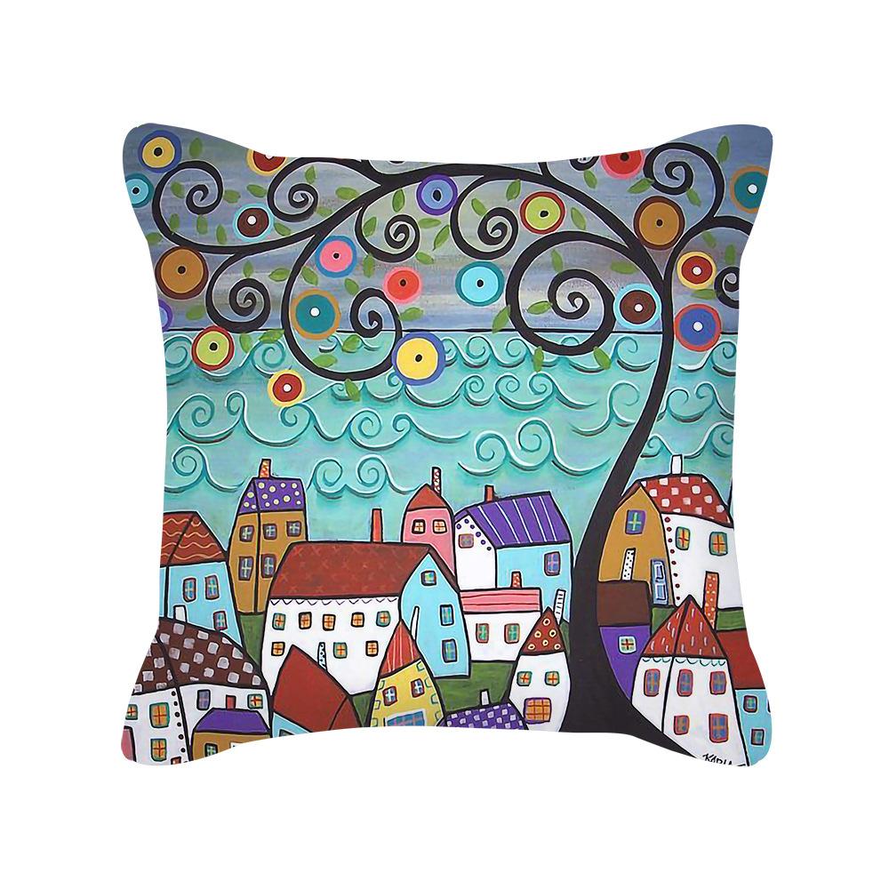 New Home Nordic Simple Style Pillow Cover Van Gogh Oil Painting Watercolor Print Pillow Cover Asia