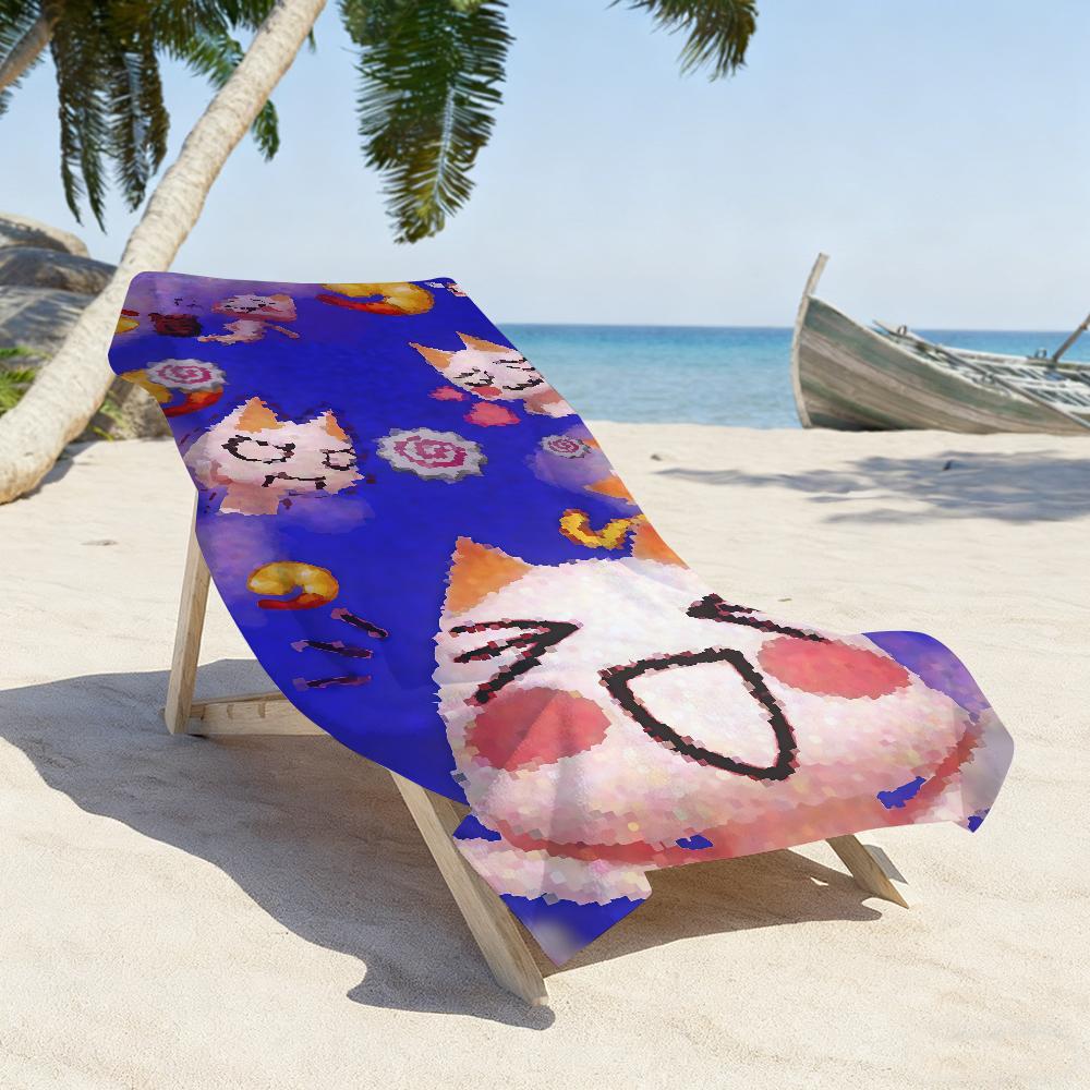Cartoon I-Inoue Toro Kawaii Towel Sports Quick Dry Travel Camping Gear Sandproof Soft Light Large Beach Towel