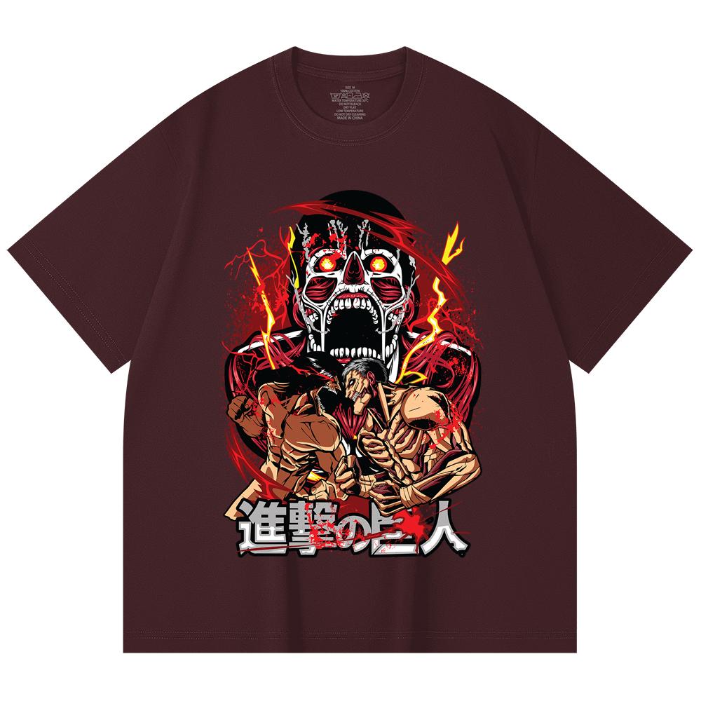 

230 Gsm 100% Cotton Attack on Titan V8 Print Unisex Heavy Cotton T Shirt 2XL