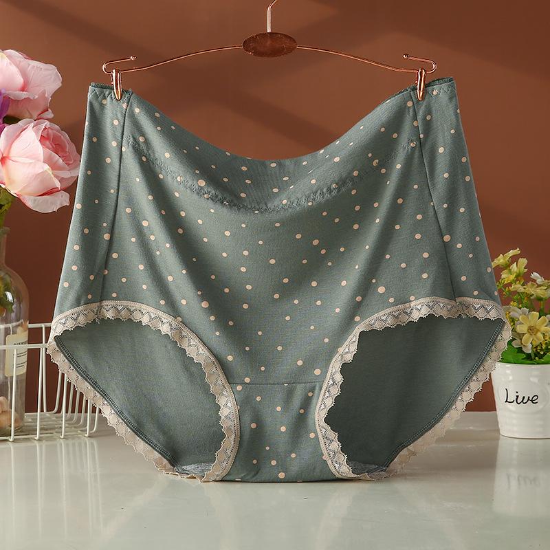 Plus Size High-Waisted Polka Dot Cotton Underwear for Women - 2026 New Style for Middle-Aged and Elderly