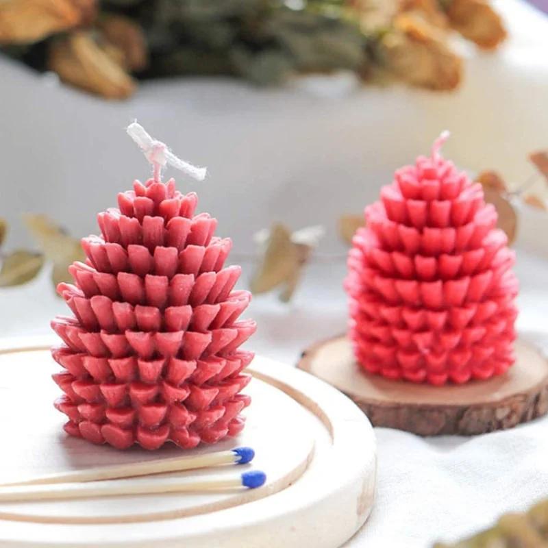 Silikonform für Tannenzapfen-Kerzen, DIY-Kiefernkugel, aromatische Kerzenherstellung, Harzseifenform, Weihnachtsgeschenke, Bastelbedarf, Heimdekoration