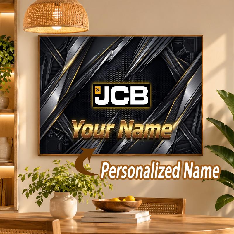 Custom Name JCB 5D Diamond Painting Personalized Full Drill Diamond Art Kit Gift