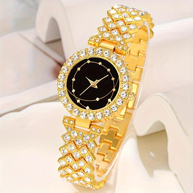 6pcs Women's Watch Set, Women's Fashionable and Casual Quartz Watch and Necklace Bracelet Ring Earring Accessory Set