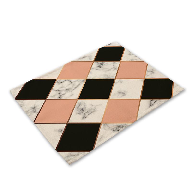 Domácí dekorace Lněné prostírání na jídelní stůl Luxusní severský geometrický vzor Kuchyňská podložka 40x30cm Podložky pod hrnky Podložky pod misky Podložka pod šálek
