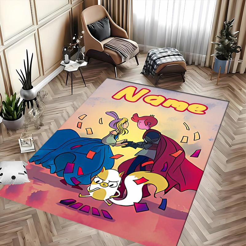 Custom Personalization Adventure Time Area Rug - Perfect For Kitchen, Bathroom,Laundry Room Decor Large Size Available,Gift All Seasons