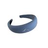 Yousheng Süßer Stil Stirnband Blaue Stickerei Verdickte Schwammpolsterung Schleifenmuster Haarreif mit Glatten Kanten Gesichtsformendes Haaraccessoire