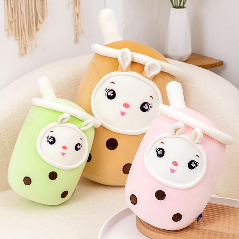 22-25cm Cuddly Bubble Tea Plushies Squishy Pearls Milk Tea Boba Peluche Ice Cream Fruits Juice Drink Bottle Prop Decor Gift