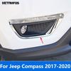 Front Fog Light Lamp Eyelid Eyebrow For Jeep Compass 2017-  Chrome Foglight Strip Molding Trim Accessories Car Styling