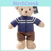 Cute Striped Sweater Brown And Beige Teddy Bear Plush Toy For Girls Home Decor