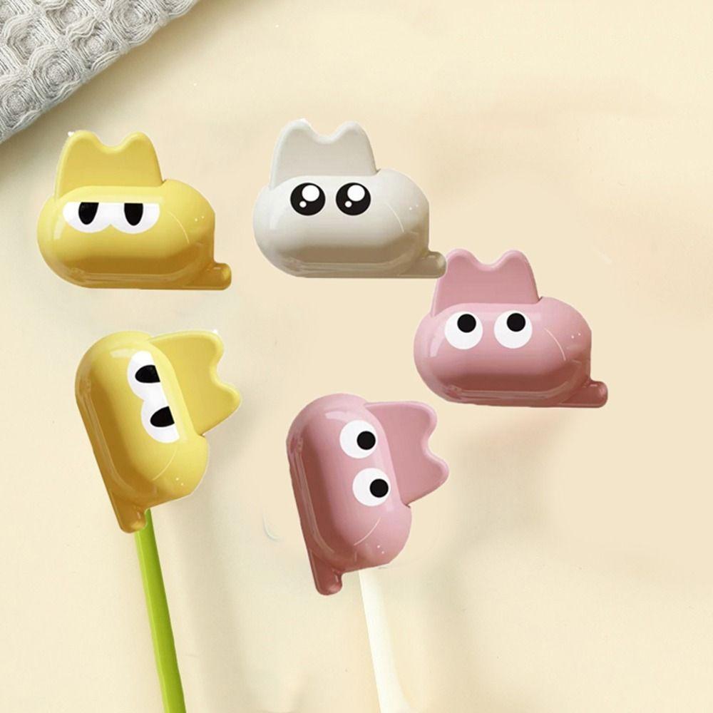 5Pcs Dustproof Cat Shaped Toothbrush Head Holder Toothbrush Head Protective Cover Travel