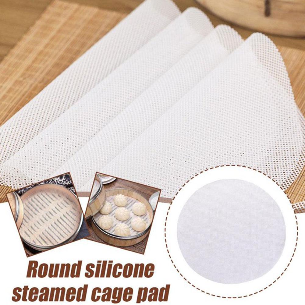 20Pcs 12 Inch Round Silicone Steamer Liners Non-Stick Mesh Mat Reusable Steamer Pad For Bamboo Steamer Dim Sum Dumplings Bu U6B3
