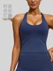 Juyitang Double-Sided Brocade Yoga Tank Top with Fixed Chest Pad - Sleeveless, High Stretch Sports Bra for Women