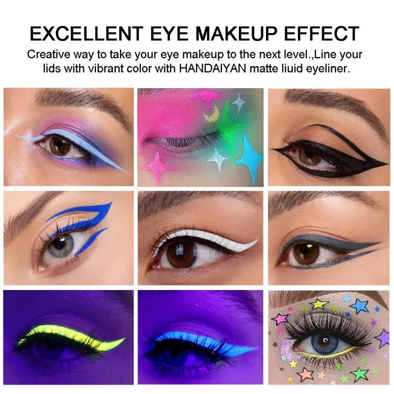 Eyeliner Liquido Impermeabile Opaco Lunga Tenuta Asciugatura Rapida No Macchia Luminous Gel Makeup UV per Occhi Smokey