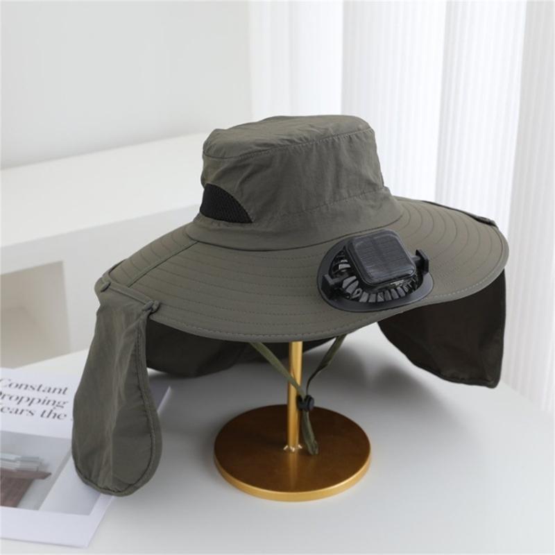 Rechargeable Sun Hat With 3 Speed Fan Sun Protection For Men Women Fishing Gardening Wide Brims Foldable Outdoor Caps