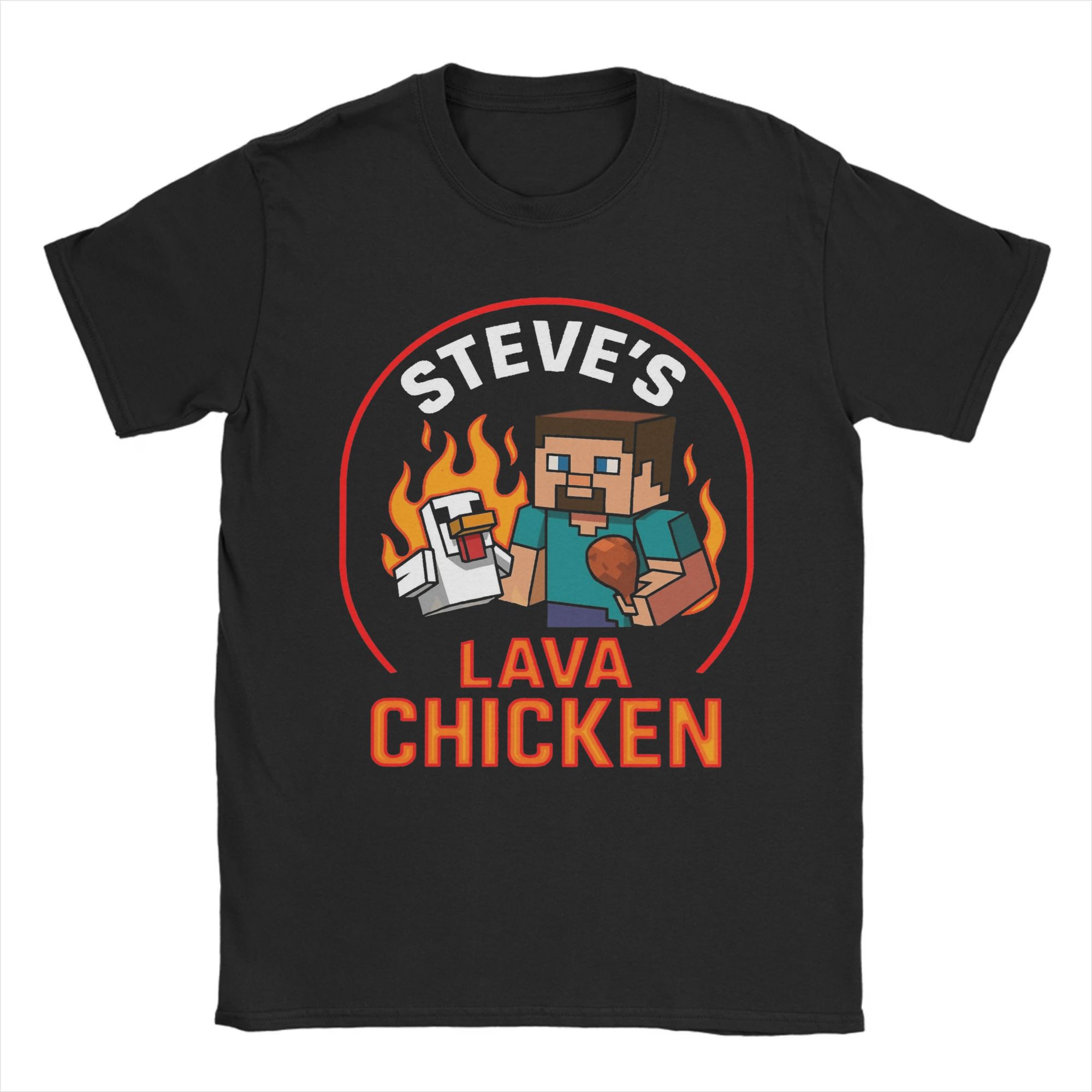 

Printed Steve s Lava Chicken Pixel 2025 Movie T Shirt for Men Women 100% Cotton Tee Shirt Short Sleeve Clothing 4XL