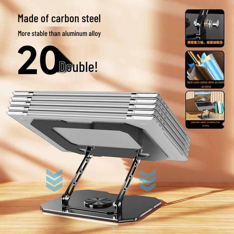 All-Metal Dual-Axis Laptop Stand: Elevates View, Enhances Heat Dissipation for Dorm Desktops.