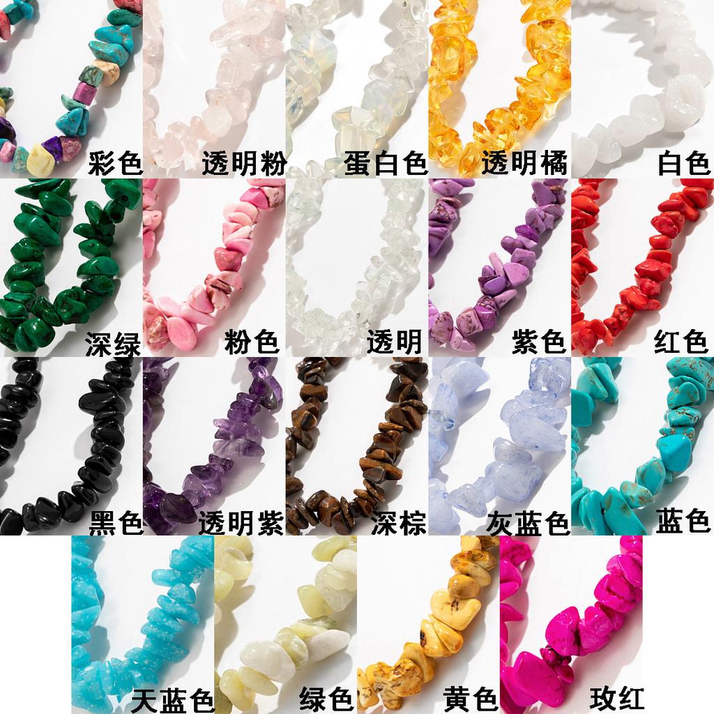 Bohemian Crushed Stone Elastic Bracelet Women, Simple Irregular Geometric Colored Bracelet