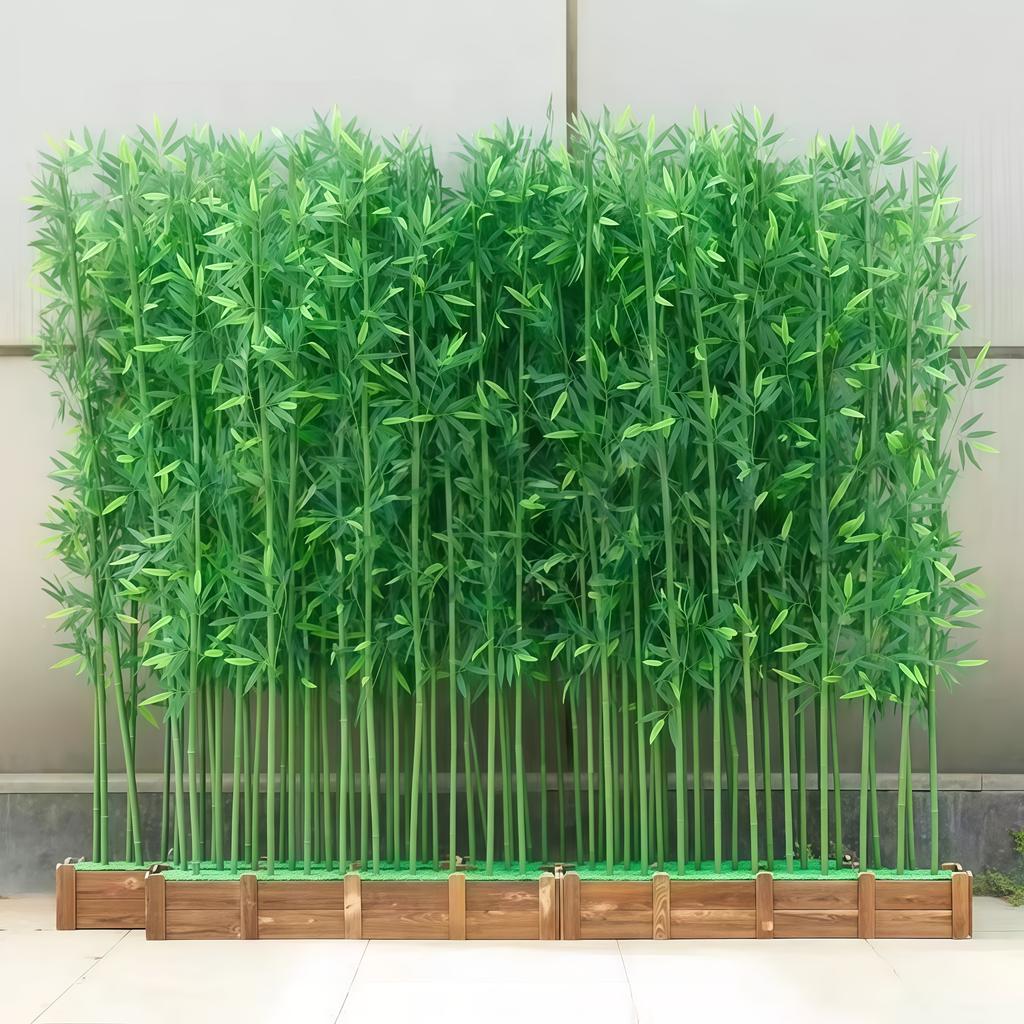 6pcs Simulation Bamboo Indoor Decoration Encrypted Plastic Fake Bamboo Partition Screen Outdoor Artificial Bamboo Simulation Plant Landscaping