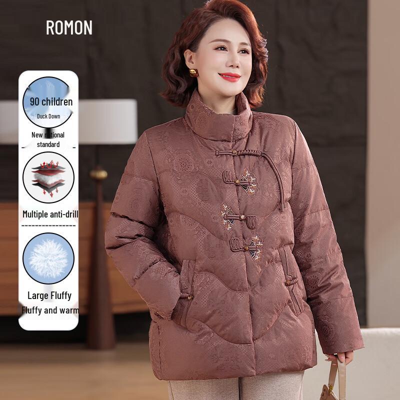 

ROMON Women s 90% Duck Down Stand-Collar Short Puffer Jacket 2XL