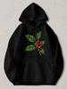 Men' & Women' Black Coffee Arabica Print Hooded Sweatshirt - Coffee Bean & Graphic Pullover Hoodie Casual Streetwear Hoodie Suitab