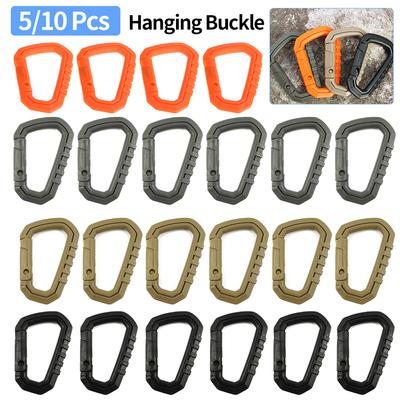 5/10 Stück Kunststoff Karabinerhaken D-Form Karabiner Taktische Molle Rucksack Schnalle Schlüsselanhänger Outdoor Camping Klettern Taschen Zubehör