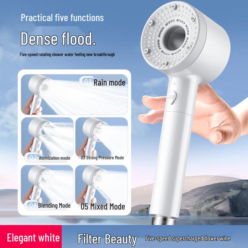 YIXI Pressurized Shower Head Set with Purification & Chlorine Removal