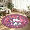 Wild Animals (469) Theme Round Crystal Velvet Rug Custom Name Text Personalized Floor Mat Home Decor Non Slip Crystal Carpet