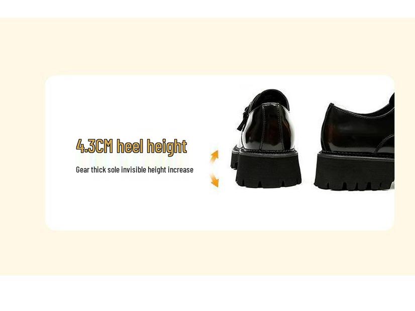 Men's Shiny Patent Leather Slip-On Height-Boosting Monk Shoes - Thick Sole Formal Casual Wedding Footwear