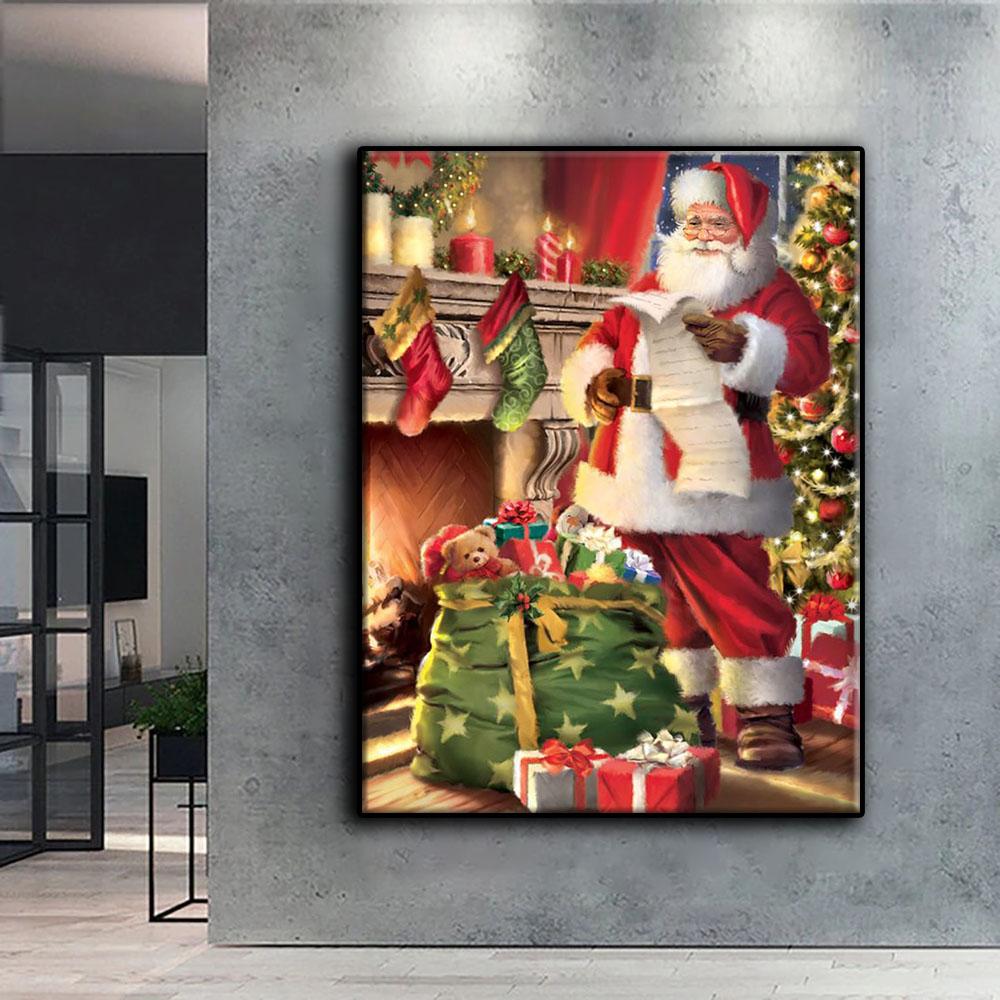 Cross Stitch Kit DIY Diamond Embroidery Christmas Tree Santa Snowman Diamond Painting Home Decor